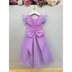 Vestido Infantil Lilás Jardim das Borboletas Festas