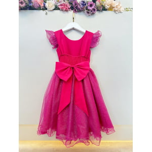 Vestido Infantil Pink Jardim das Borboletas Festas