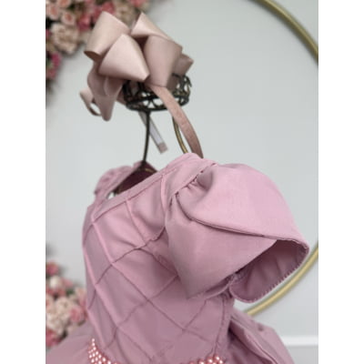 Vestido Infantil Rose C/ Busto Nervura Festas Daminhas