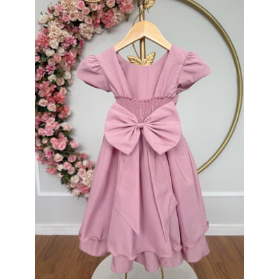 Vestido Infantil Rose C/ Busto Nervura Festas Daminhas