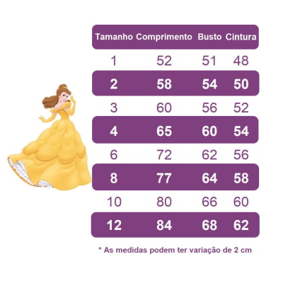 Vestido Infantil Bela e a Fera Princesas C/ Renda e Pérolas