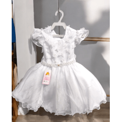 Vestido Infantil Branco Jardim das Boroboletas Luxo