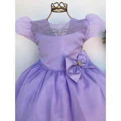 Vestido Infantil Lilás Princesa Luxo Festa Aniversário