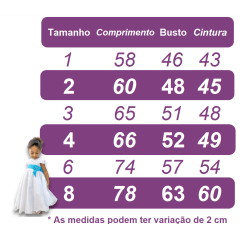 Vestido Infantil Branco C/ Cinto de Pérolas e Busto Damas