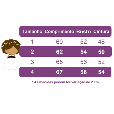 Vestido Infantil Branco Com Renda e Aplique de Flores Festas