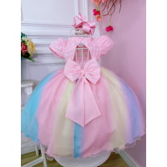 Vestido Infantil Chuva de Amor Busto Nervura C/ Strass