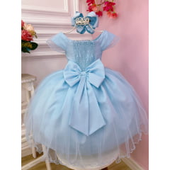 Vestido Infantil Princesa Elsa e Anna Com Busto Trançado