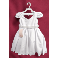 Vestido Infantil Branco C/ Cinto de Pérolas Daminhas Luxo