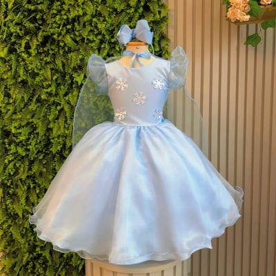 Vestido Infantil Azul Frozen Com Capa Anna Elza Festas Luxo Vestido Infantil Azul Frozen Com Capa Anna Elza Festas Luxo