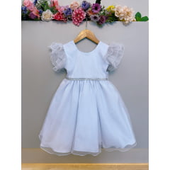 Vestido Infantil Branco Com Glitter Daminhas Festas