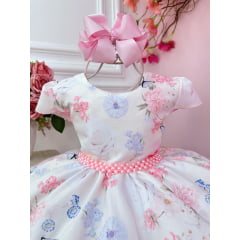 Vestido Infantil Marfim Jardim das Borboletas Festas Daminha