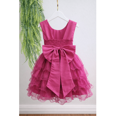 Vestido Infantil Pink Saia C/ Babados e Glitter Festas