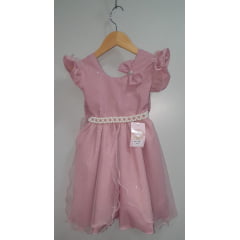 Vestido Infantil Rose Saia C/ Tule e Glitter Daminhas