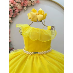Vestido Infantil Longo Amarelo Luxo Formaturas Daminhas