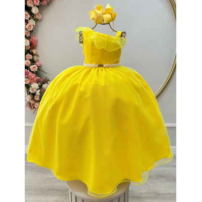 Vestido Infantil Longo Amarelo Luxo Formaturas Daminhas Vestido Infantil Longo Amarelo Luxo Formaturas Daminhas