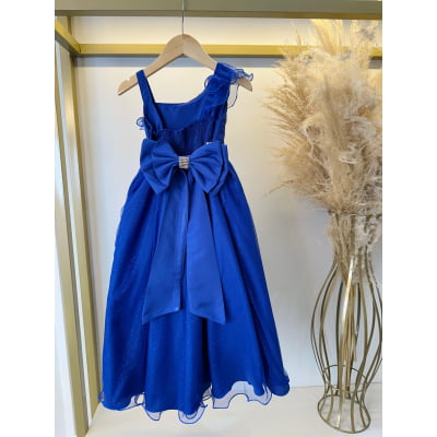 Vestido Infantil Longo Azul Royal Formaturas Daminhas