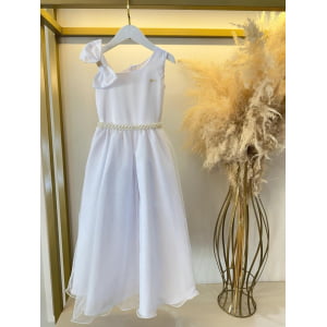 Vestido Infantil Longo Branco Luxo Daminhas Formaturas
