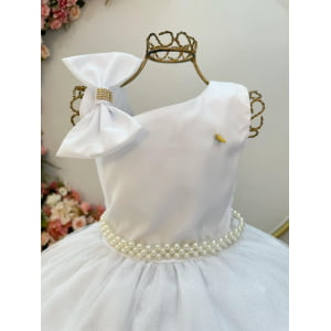 Vestido Infantil Longo Branco Luxo Daminhas Formaturas