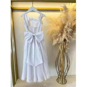 Vestido Infantil Longo Branco Luxo Daminhas Formaturas