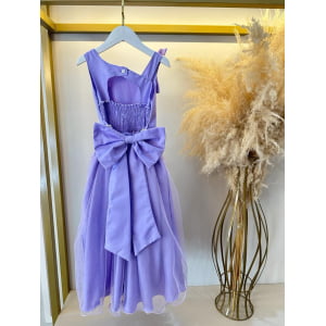 Vestido Infantil Longo Lilás Luxo Daminhas Formaturas