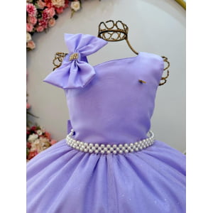 Vestido Infantil Longo Lilás Luxo Daminhas Formaturas