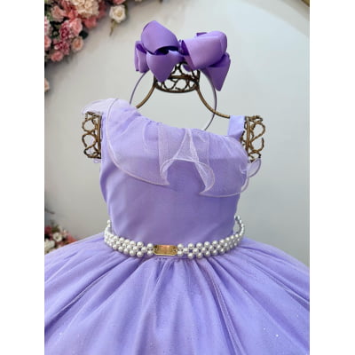 Vestido Infantil Longo Lilás Luxo Formaturas Daminhas