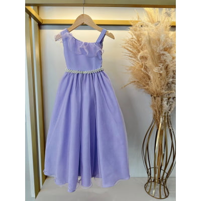 Vestido Infantil Longo Lilás Luxo Formaturas Daminhas