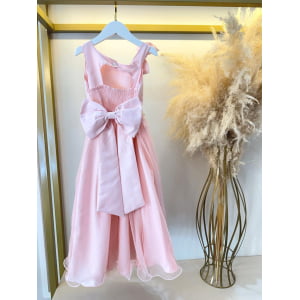 Vestido Infantil Longo Pêssego Luxo Daminhas Formaturas