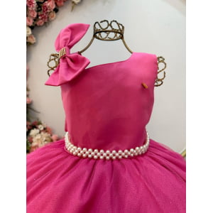 Vestido Infantil Longo Pink Luxo Daminhas Formaturas