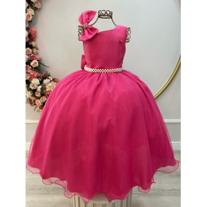 Vestido Infantil Longo Pink Luxo Daminhas Formaturas