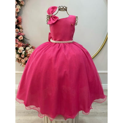 Vestido Infantil Longo Pink Luxo Daminhas Formaturas