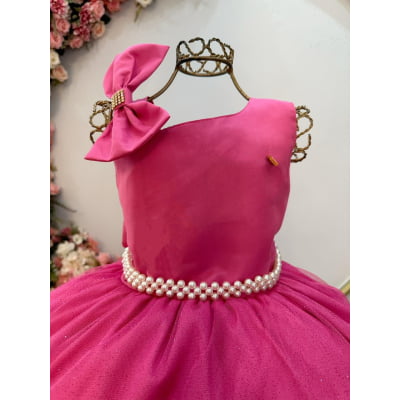 Vestido Infantil Longo Pink Luxo Daminhas Formaturas