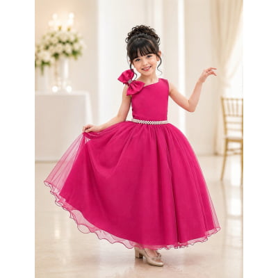 Vestido Infantil Longo Pink Luxo Daminhas Formaturas Vestido Infantil Longo Pink Luxo Daminhas Formaturas