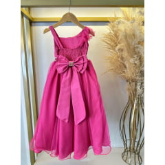 Vestido Infantil Longo Pink Luxo Formaturas Daminhas