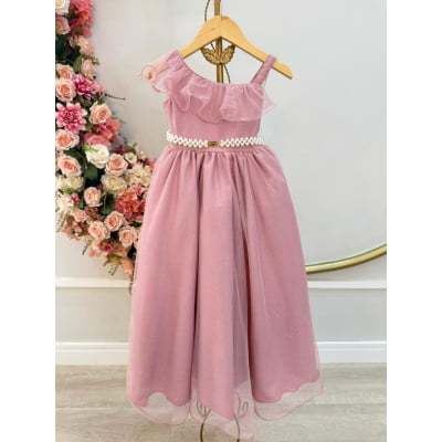 Vestido Infantil Longo Rose Luxo Formaturas Daminhas