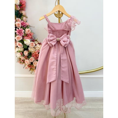 Vestido Infantil Longo Rose Luxo Formaturas Daminhas