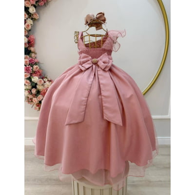 Vestido Infantil Longo Rose Luxo Formaturas Daminhas