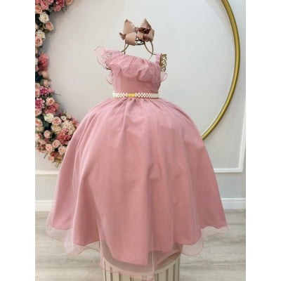 Vestido Infantil Longo Rose Luxo Formaturas Daminhas
