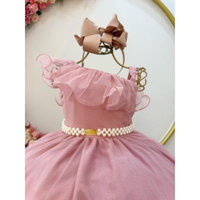 Vestido Infantil Longo Rose Luxo Formaturas Daminhas