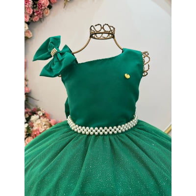 Vestido Infantil Longo Verde Bandeira Daminhas Formaturas