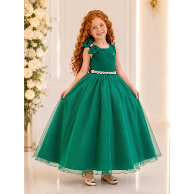 Vestido Infantil Longo Verde Bandeira Daminhas Formaturas Vestido Infantil Longo Verde Bandeira Daminhas Formaturas