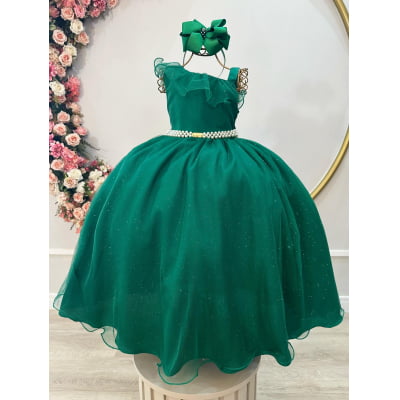 Vestido Infantil Longo Verde Bandeira Luxo Formaturas Daminhas Vestido Infantil Longo Verde Bandeira Luxo Formaturas Daminhas