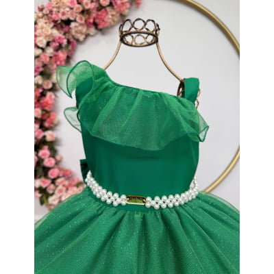 Vestido Infantil Longo Verde Formaturas Daminhas Luxo
