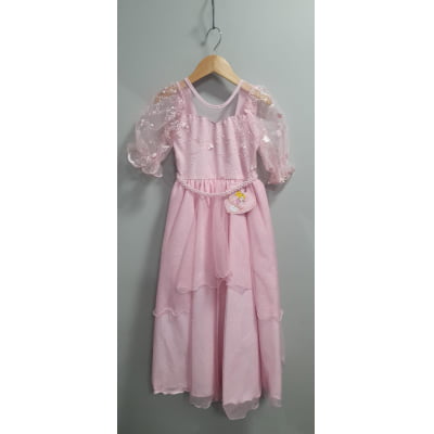Vestido Infantil Rosa Busto C/ Renda Daminhas Festas Luxo Vestido Infantil Rosa Busto C/ Renda Daminhas Festas Luxo