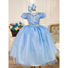 Vestido Infantil Azul Bebê Renda Damas de Honra Casamento - Rosa Charmosa  Atacado