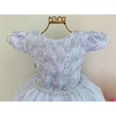 Vestido Infantil Damas Honra Branco Casamentos Pérolas