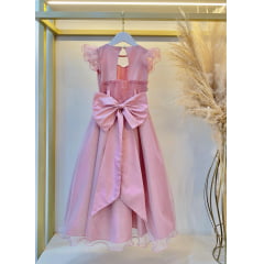 Vestido Infantil Longo Rose Daminhas de Honra C/ Glitter