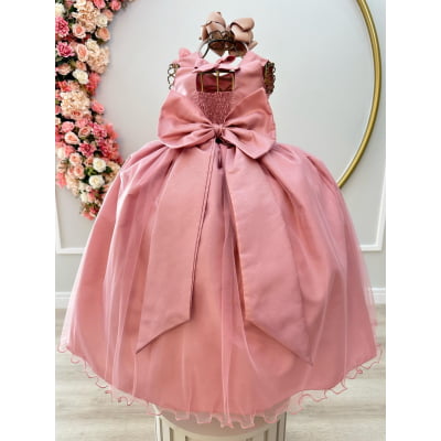 Vestido Infantil Rose Damas de Honra Casamentos C/ Broche