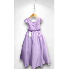 Vestido Infantil Longo Lilás Busto C/ Renda Casamentos Luxo