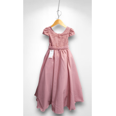 Vestido Infantil Longo Rose Busto C/ Renda Casamentos Luxo